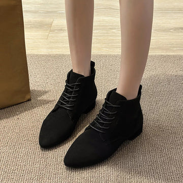 Point Toe Block Heels Boots