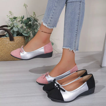 Bow Accent Two Tone Slip Ons