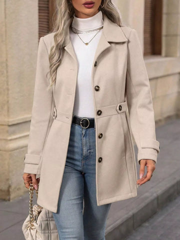 Single-Breasted Long Sleeve Coat
