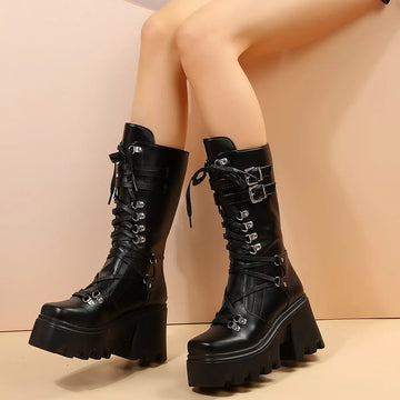 Lace Up Platform Boots
