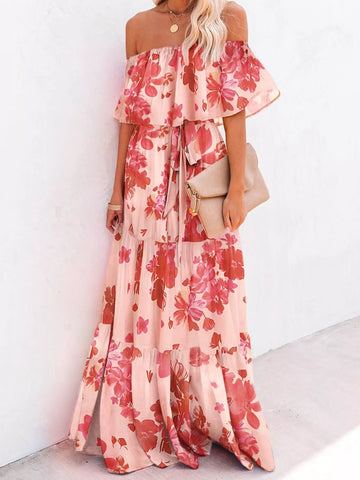 Off Shoulder Tiered Maxi Dress