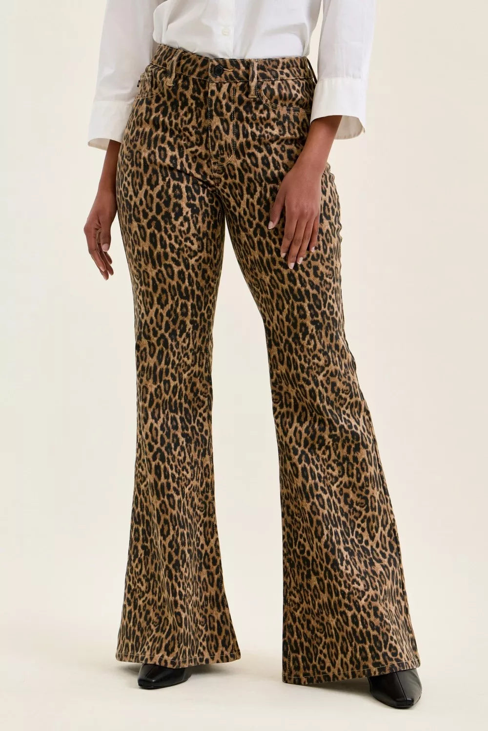 Judy Blue Leopard Print Flare Jeans