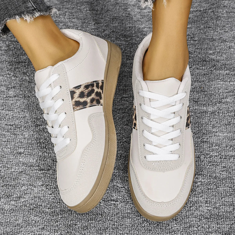 Leopard Lace Up Sneakers
