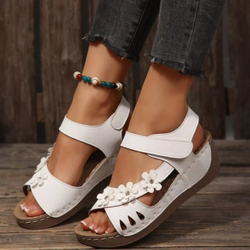 Floral Embellished Wedge Sandals