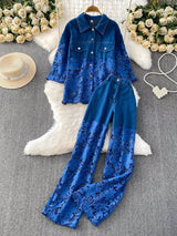 Blue Two-piece Set