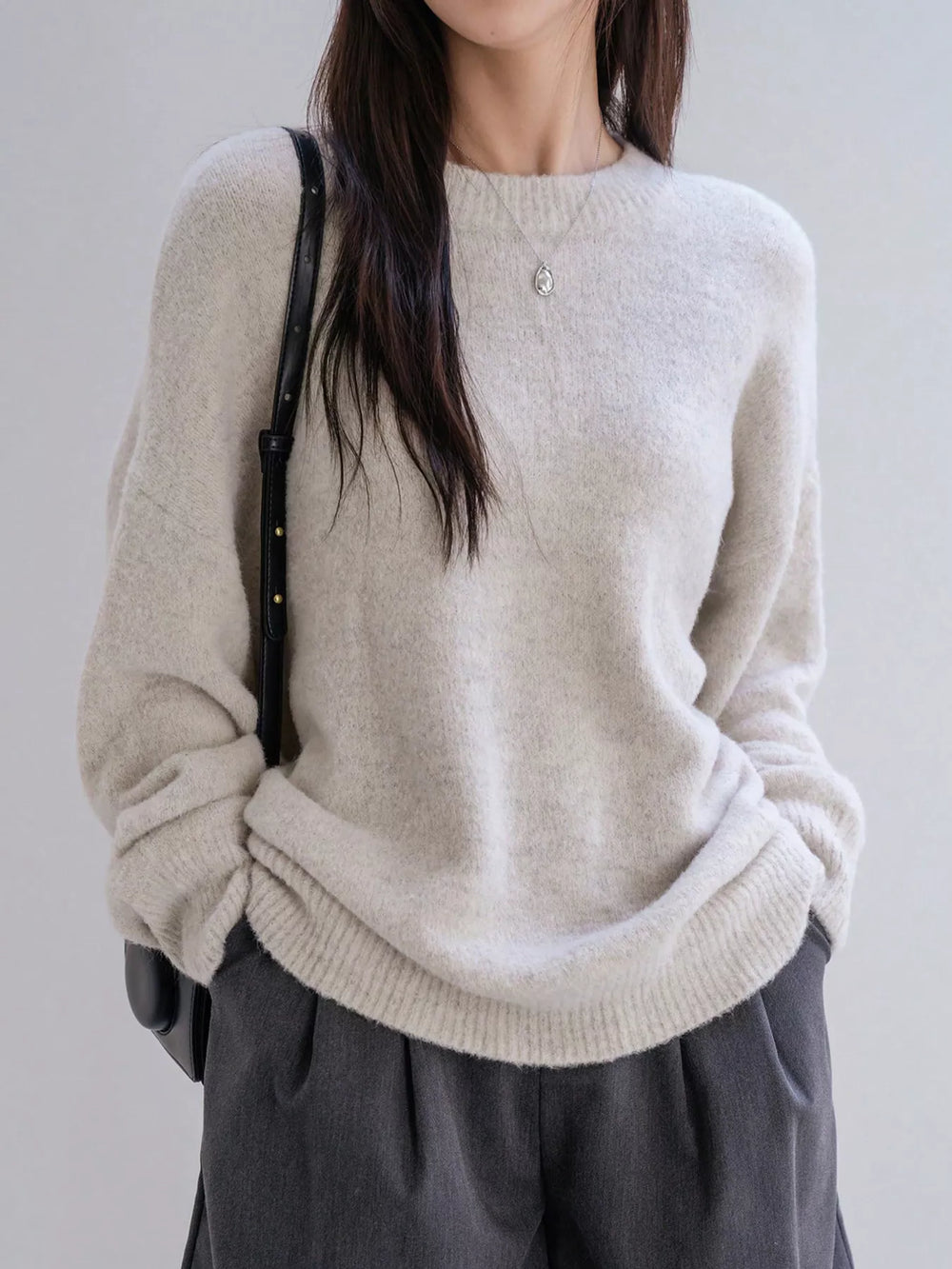 Cozy Knit Round Neck Oversized Sweater