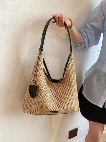 Woven Straw Shoulder Bag