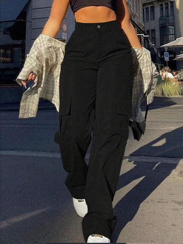 Full Size High-Waisted Cargo Pants Plus Size