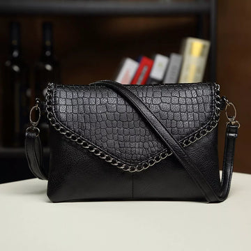 Crocodile Pattern Envelope Crossbody Bag