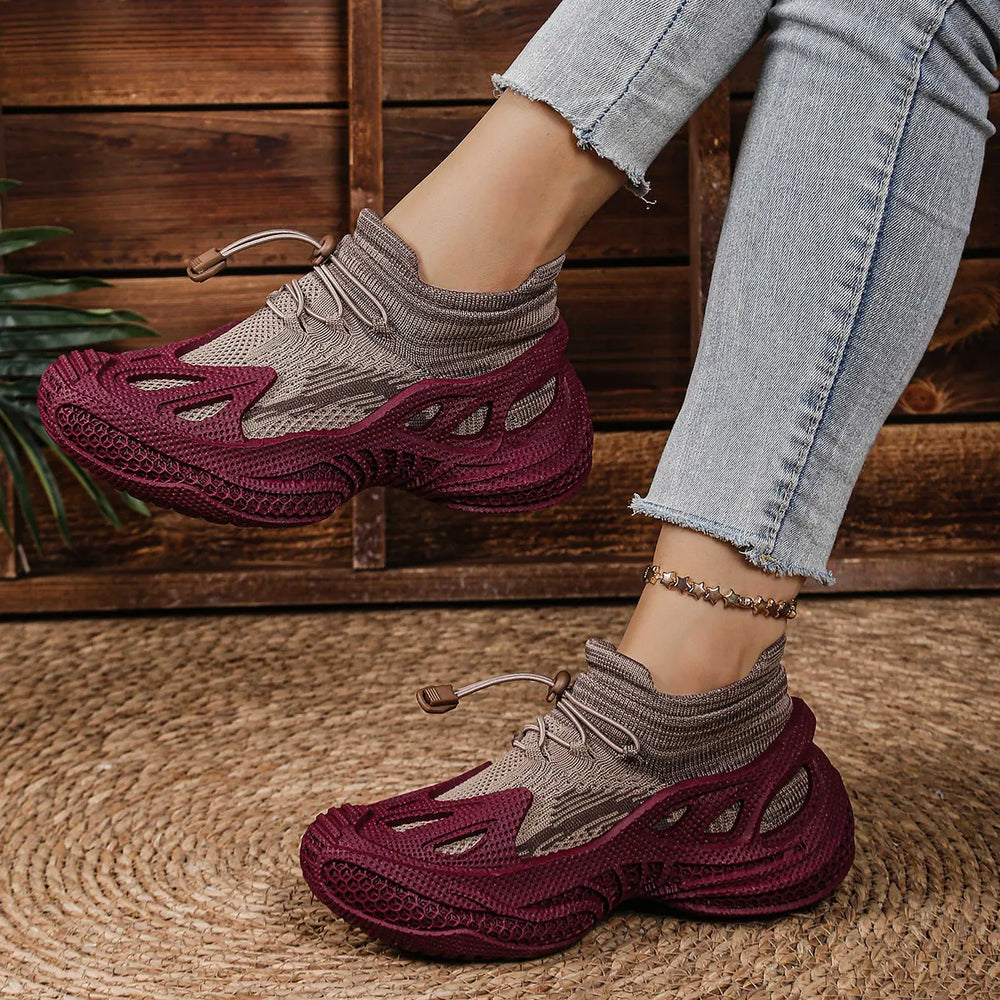 Lace-Up Mesh Athletic Sneakers