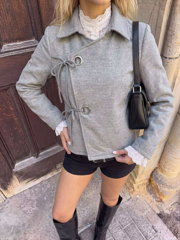 Asymmetric Tie-Front Outerwear