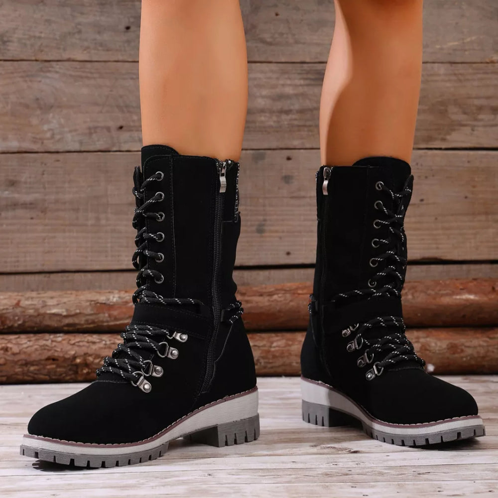 Lace Up Ankle Combat Boots