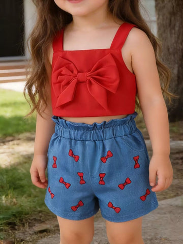 Children's Bow Tank and Shorts Set