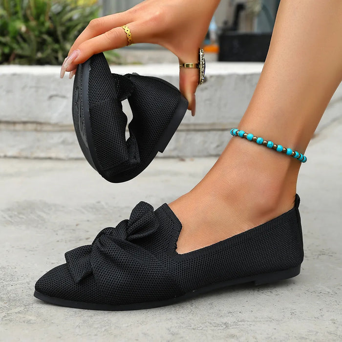 Bow Point Toe Flats Slip Ons