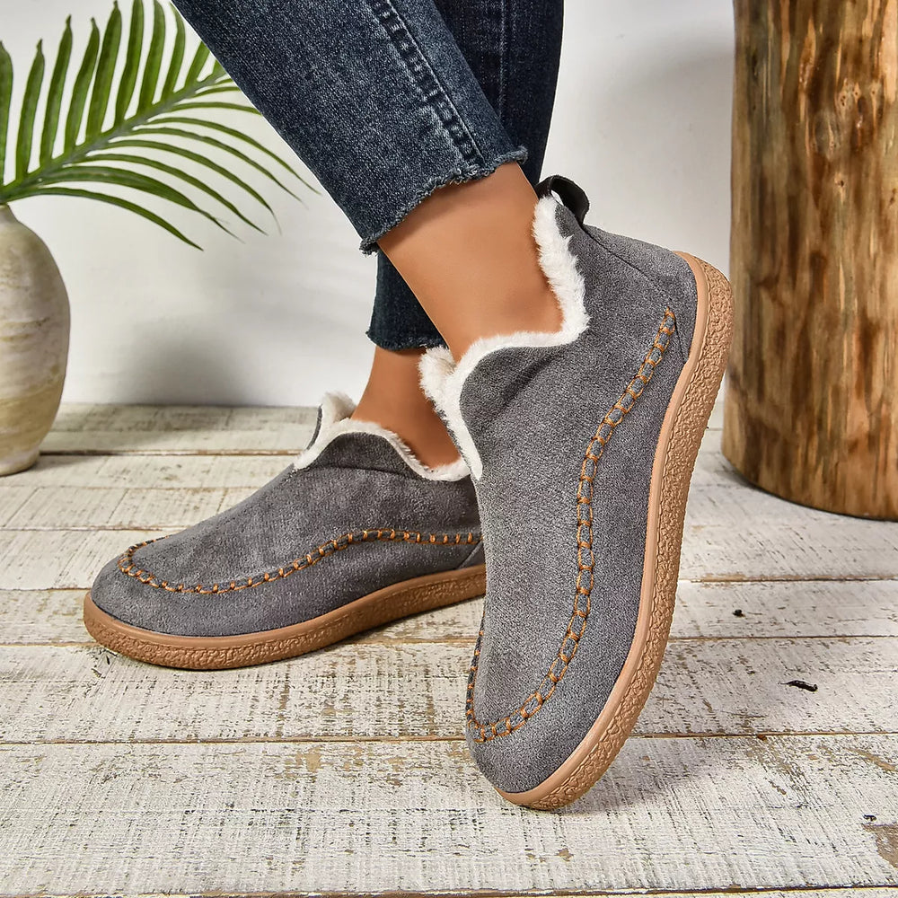 Round Toe Plush Lined Shoes