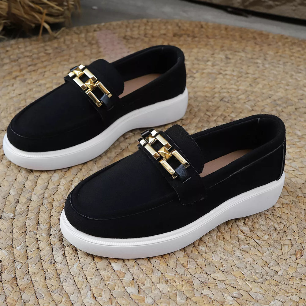 Round Toe Platform Slip Ons