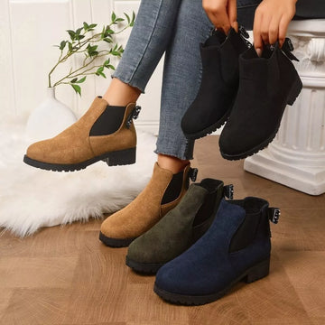Round Toe Block Heels Boots