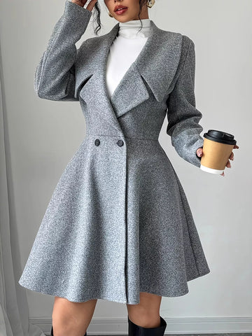Double-Breasted Long Sleeve Outerwear