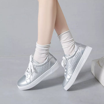 Round Toe Lace Up Sneakers
