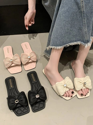 Bow Knot Flat Sandals