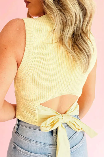 Cropped Knit Cutout Sweater Tank