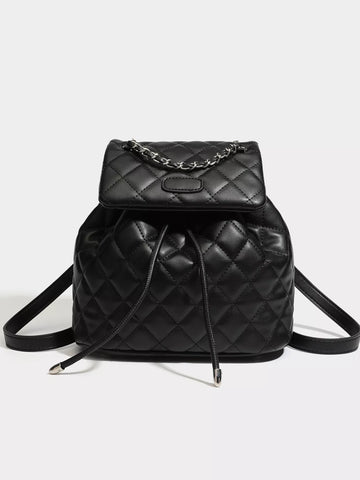 Quilted Chain Flap Backpack Bag