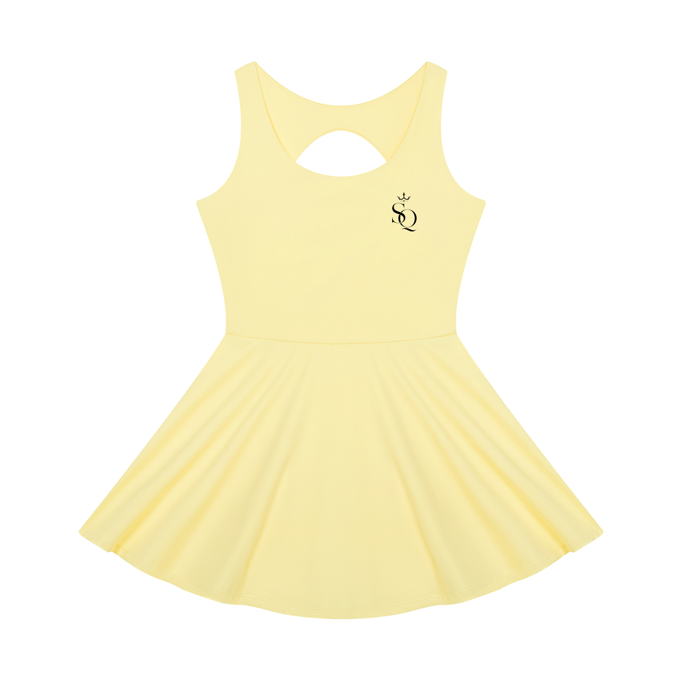 Serein Queen women's open-back performance tennis dress, alternate front view