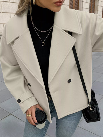 Double-Breasted Wool Blend Outerwear