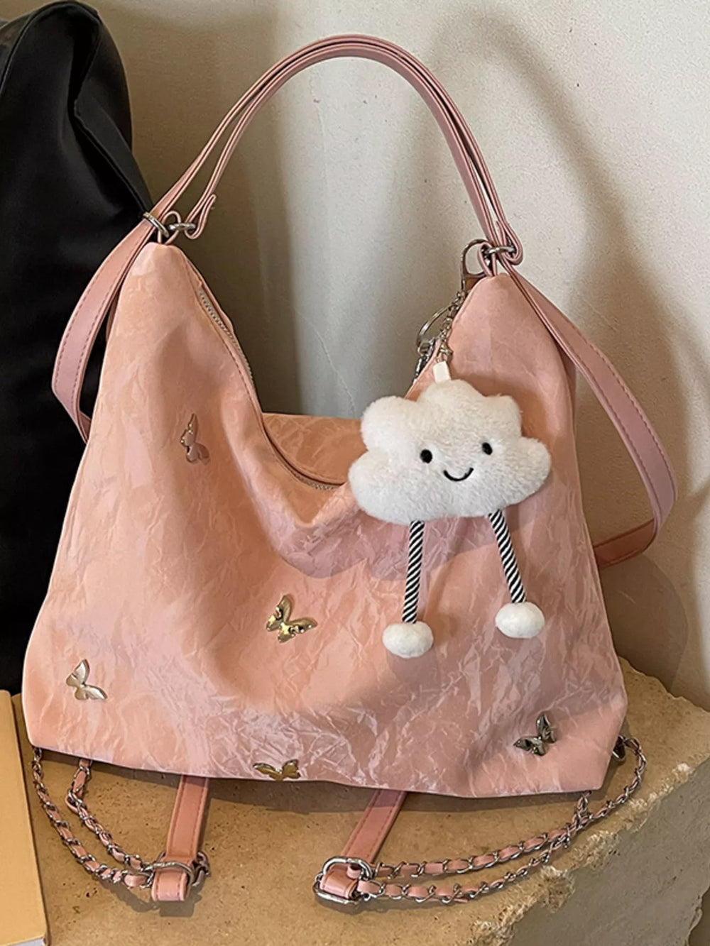 Butterfly Decor Cloud Charm Shoulder Bag