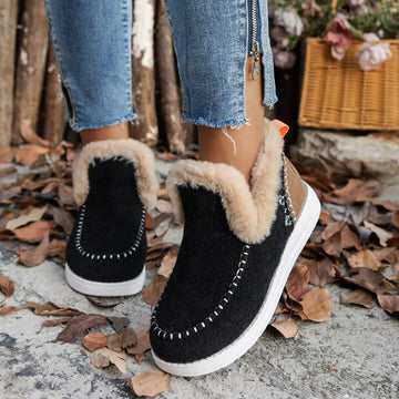 Cozy Fur Trimmed Slip Ons