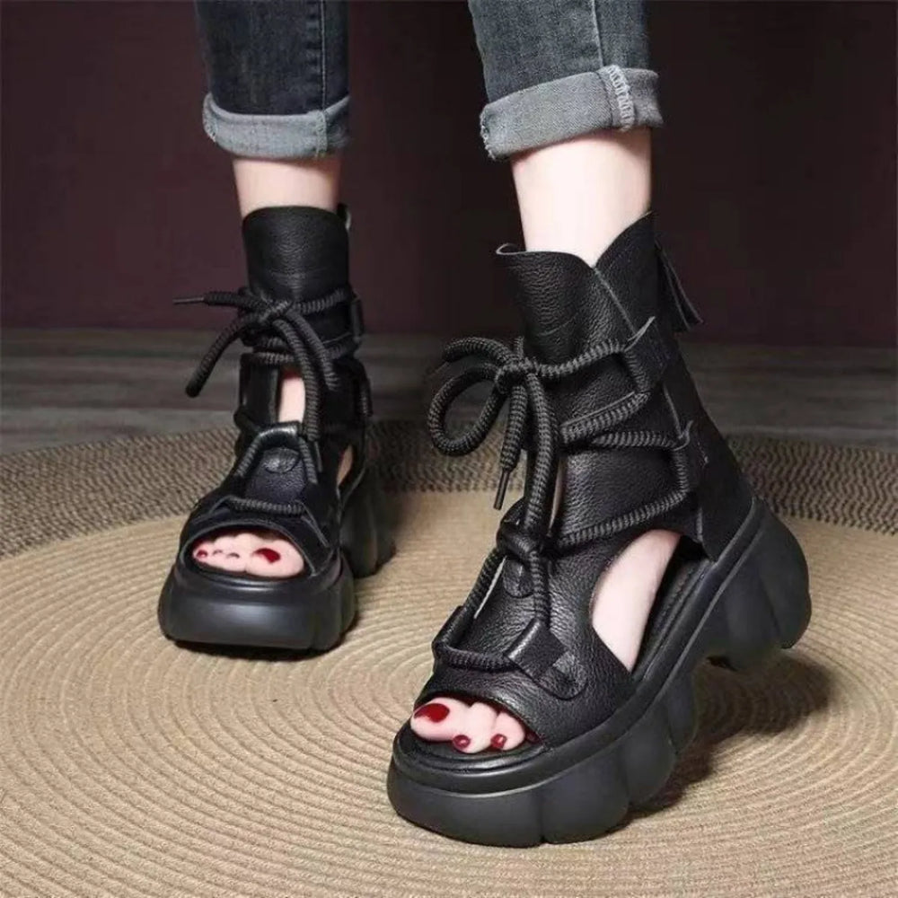 Chunky Platform Lace Up Sandals