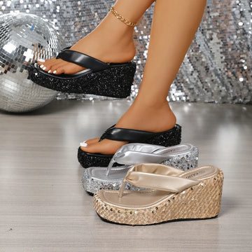 Toe Post Platform Wedge Sandals