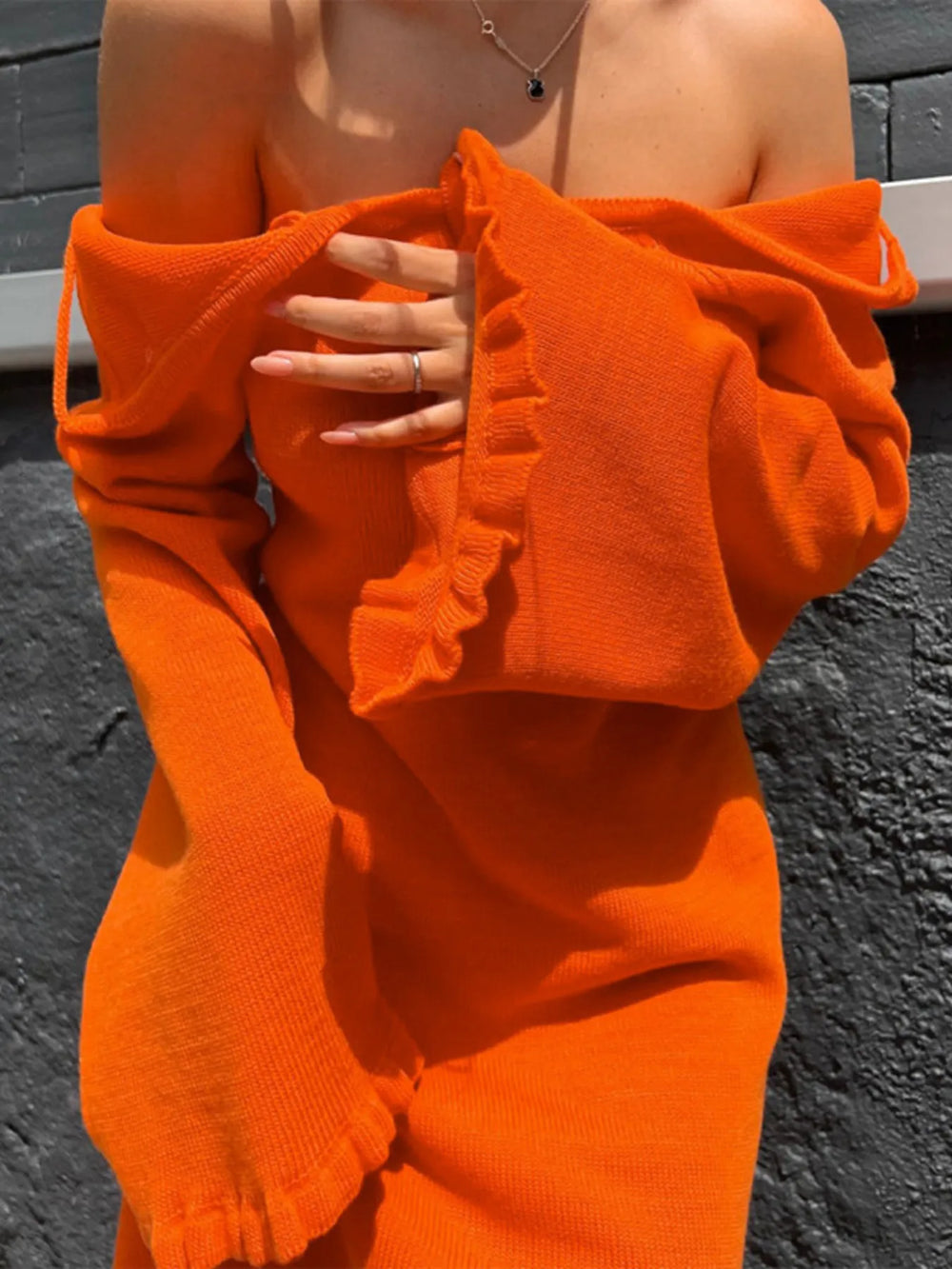 Long Sleeve Backless Sweater Dress