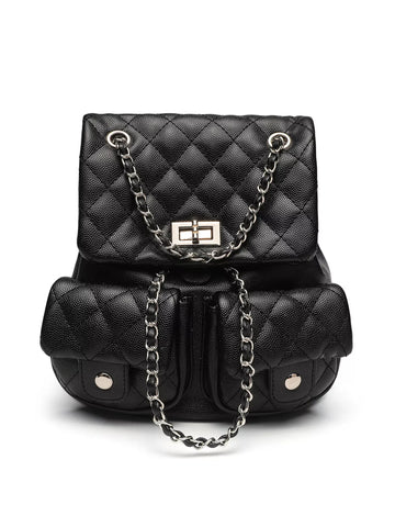 Quilted Chain Strap Backpack Bag