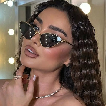 Gold-Rimmed Cat-Eye Sunglasses