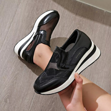 Round Toe Wedge Sneakers