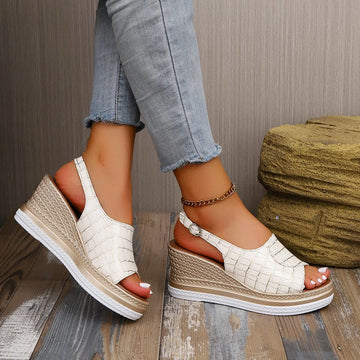 Open Toe Wedge Slingback Sandals