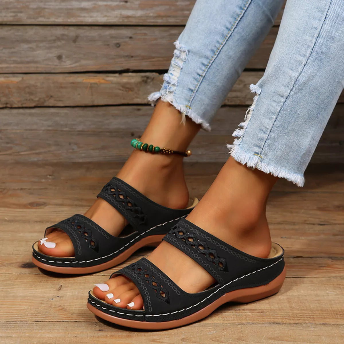 Open-Toe Wedge Sandals