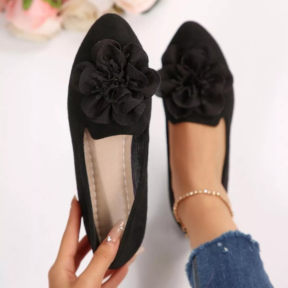 Flower Point Toe Flats Slip Ons
