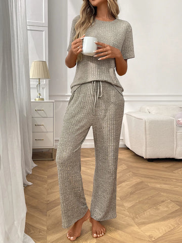 Ribbed Top & Pants Lounge Set