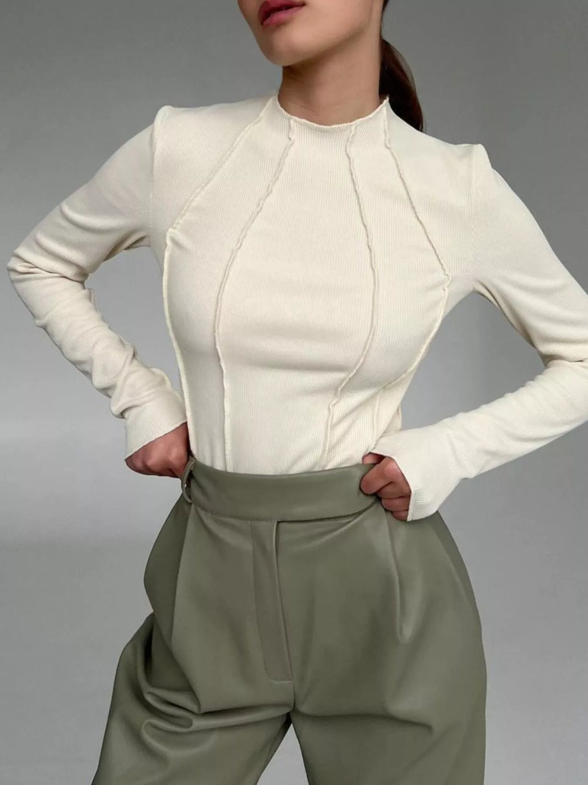 Seam Detail Long Sleeve T-Shirt