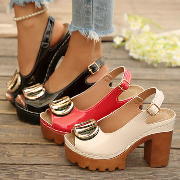 Open Toe Block Heels Sandals