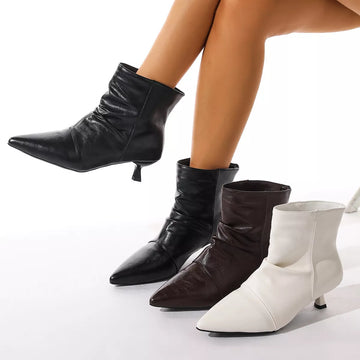 Point Toe Kitten Heels Boots