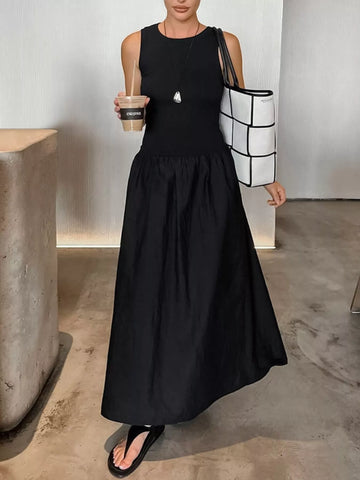 Round Neck Sleeveless Maxi Dress