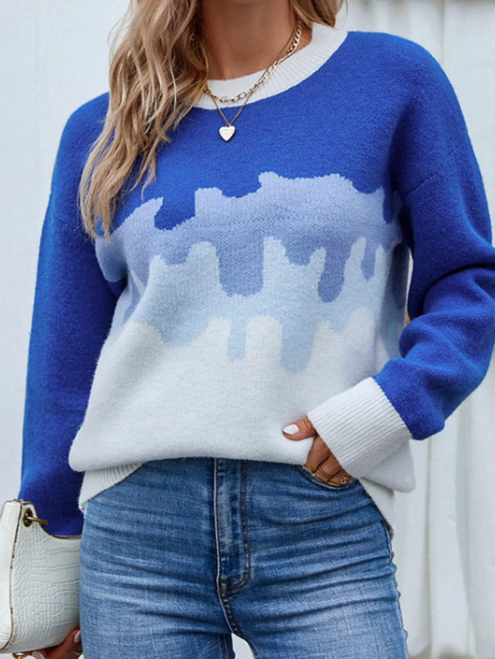 Contrast Round Neck Sweater