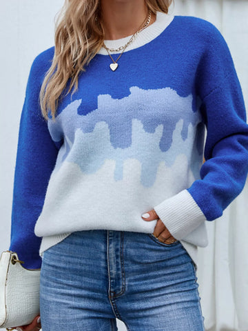 Contrast Round Neck Sweater