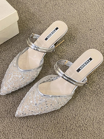 Point Toe Block Heels Sandals