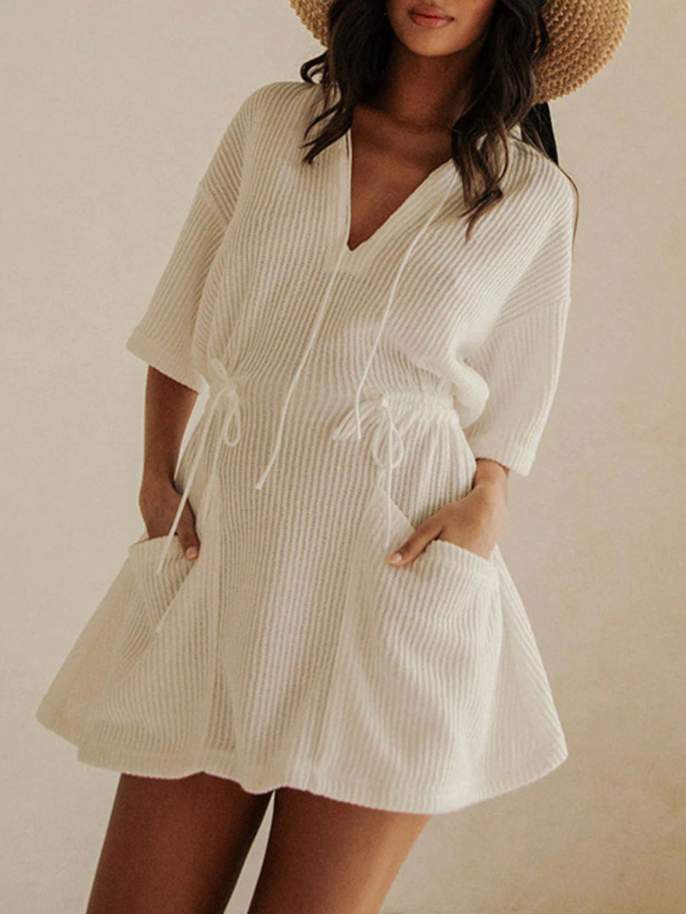 Relaxed Fit Half Sleeve Cover Up Dress