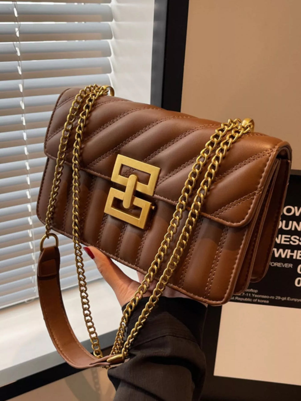Quilted Flap Chain Shoulder Bag