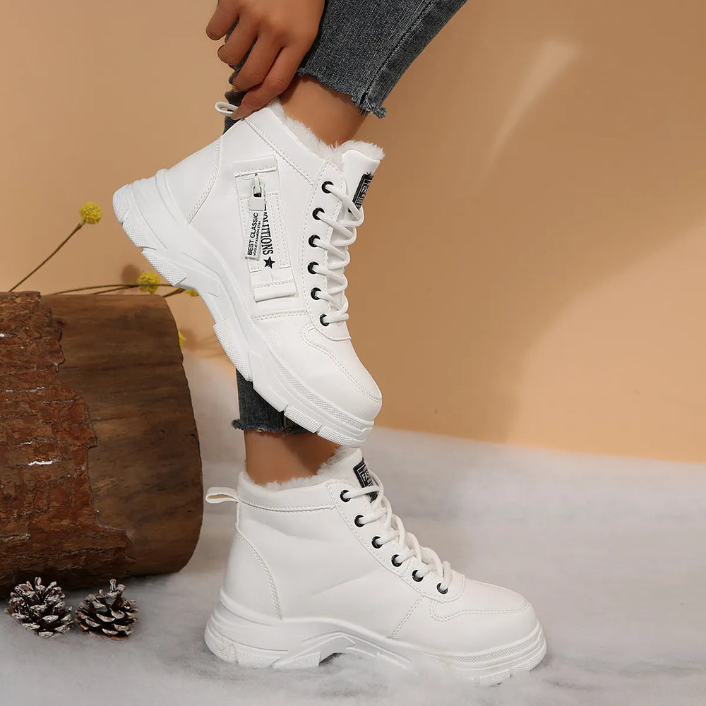 Premium Lace Up Combat Boots with Fleece Line